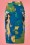 Banned Retro - 50s Tiki Pencil Skirt in Blue 3