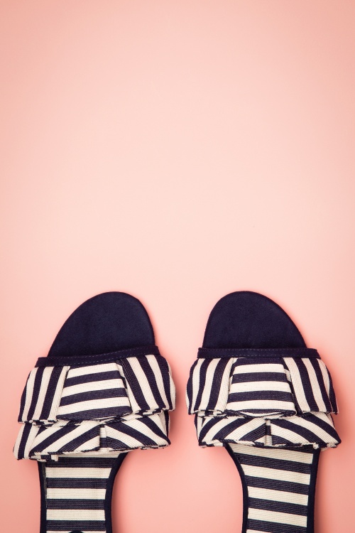 Ruby Shoo - 50s Alena Striped Sandals in Navy 3