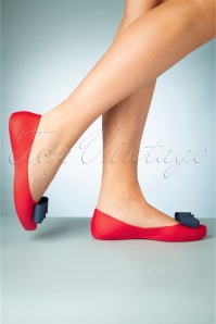 Coloko - 50s Calathea Bow Flats in Red 3