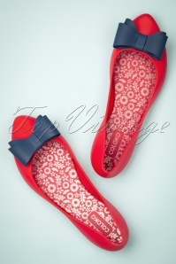Coloko - 50s Calathea Bow Flats in Red 4
