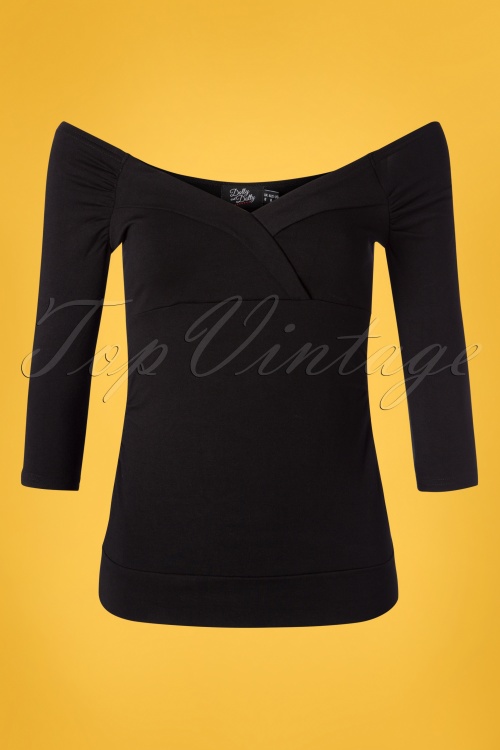 Dolly and Dotty - 50s Kathy Top in Black