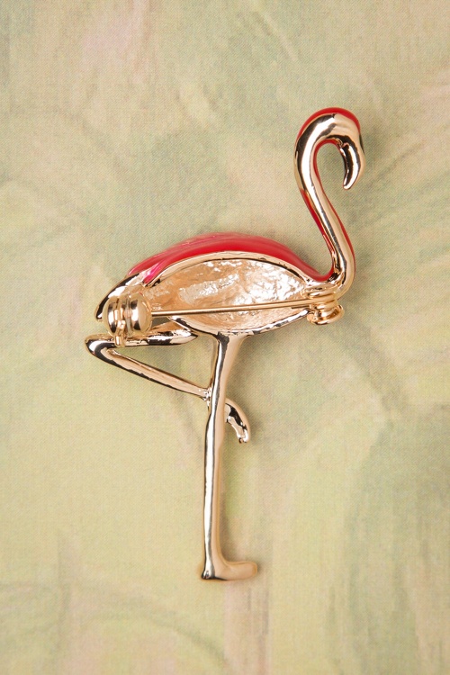 Collectif Clothing - Flamingo Brooch Années 60 en Rose 2