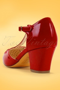 B.A.I.T. - 40s Robbie T-Strap Pumps in Patent Red 3