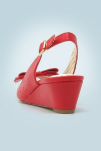B.A.I.T. - 50s Jasmine Wedge Peeptoes in Red 5