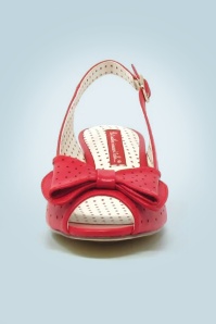 B.A.I.T. - 50s Jasmine Wedge Peeptoes in Red 4