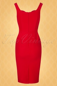 Vintage Diva  - De Caroline Pencil-jurk in rood 6