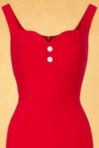 Vintage Diva  - De Caroline Pencil-jurk in rood 5