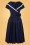 Vintage Diva  - De Greta Swing-jurk in marineblauw 5