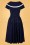 Vintage Diva  - De Greta Swing-jurk in marineblauw 9