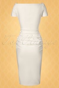 Vintage Diva  - The Grace Pencil Dress in Ivory 10