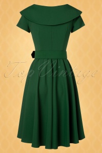 Vintage Diva  - De Joan Swing-jurk in Treetop Green 6