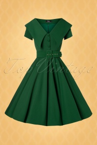 Vintage Diva  - The Joan Swing Dress en Vert Cime des Arbres 4