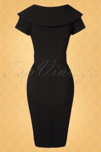Vintage Diva  - The Joan Pencil Dress in Black 8