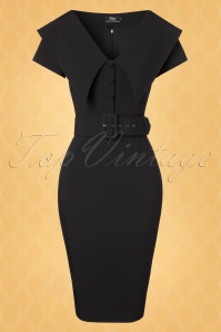 Vintage Diva  - The Joan Pencil Dress in Black 3