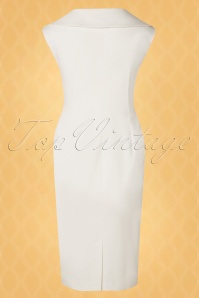 Vintage Diva  - The Genevieve Pencil Dress en Blanc Immaculé 8