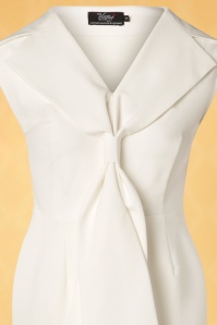 Vintage Diva  - The Genevieve Pencil Dress en Blanc Immaculé 6