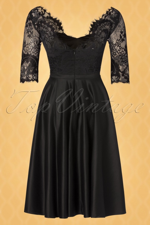 Vintage Diva  - Leonora Swing Dress en Noir 7