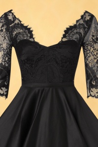 Vintage Diva  - The Leonora Swing Dress in Black 6