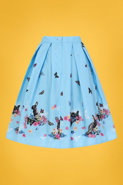 Bunny - 50s Cotton Tail Swing Skirt in Blue 3