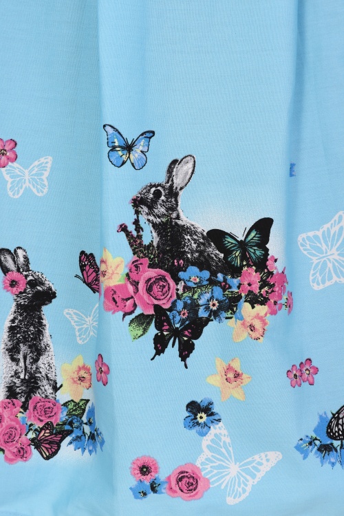 Bunny - 50s Cotton Tail Swing Skirt in Blue 4