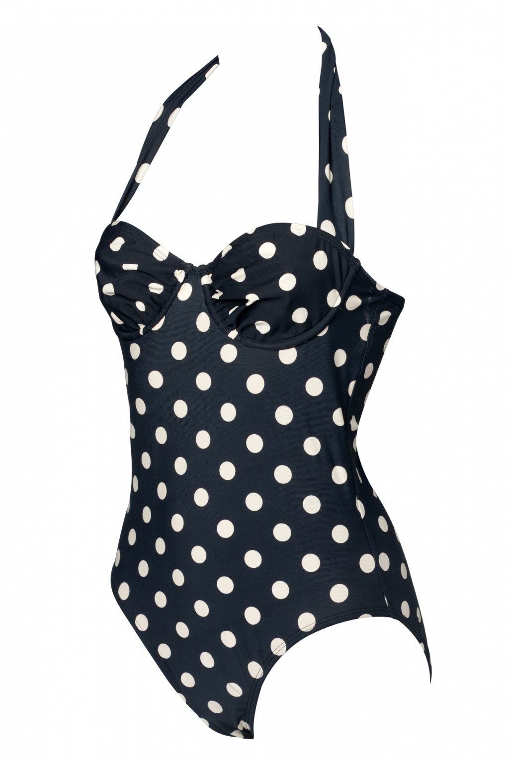 Spots Black White 1 piece halter swimsuit
