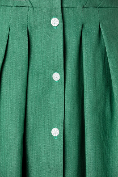  - 50s Janet Swing Dress in Green Denim 5