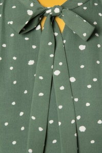 Sugarhill Brighton - Florrie Polka Ruffle-jurk in vintage groen 5