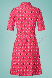 Tante Betsy - 60s Button Down Bee Dress in Pink 3