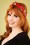 Vixen - Floral Turban Headband Années 50 en Rouge