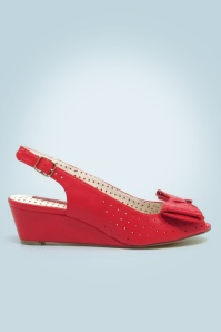 B.A.I.T. - 50s Jasmine Wedge Peeptoes in Red 3