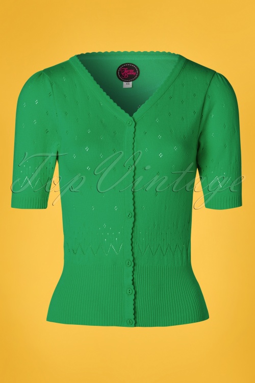 Tante Betsy - 60s Shorty Cardigan in Green