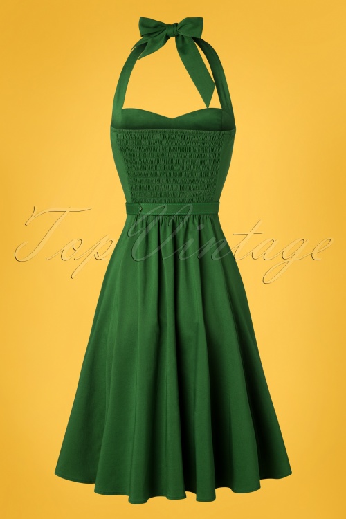 Collectif Clothing - Beth Fringe Doll Dress Années 50 en Vert 4
