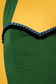 Collectif Clothing - Beth Fringe poppenjurk in groen 5