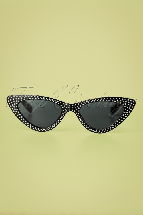 Collectif Clothing - 50 Lucille Cateye Sonnenbrille in Schwarz 2