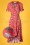 Sugarhill Brighton - Jackie Havana Midi Frill Wrap Dress Années 70 en Rouge 2