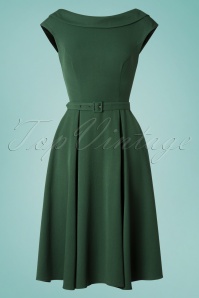 Miss Candyfloss - Arista Gia Swing Dress Années 50 en Vert Sapin 6