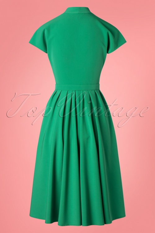 Miss Candyfloss - 50s Aemela Ivy Swing Dress in Emerald Green 5