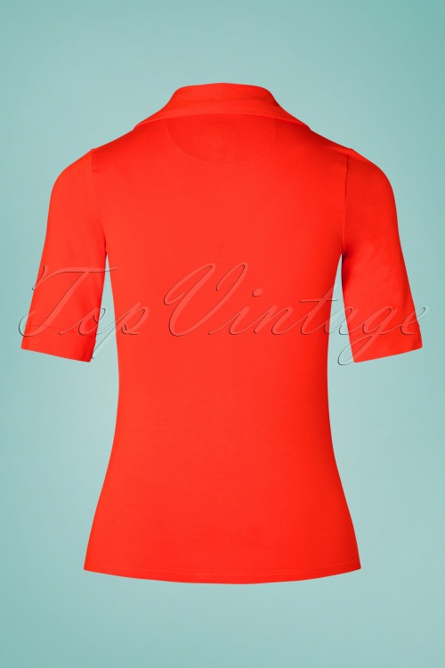 Tante Betsy - Glenda Button Shirt Années 60 en Orange 2