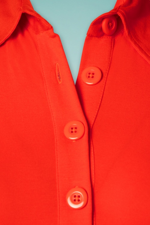 Tante Betsy - Glenda Button Shirt Années 60 en Orange 3