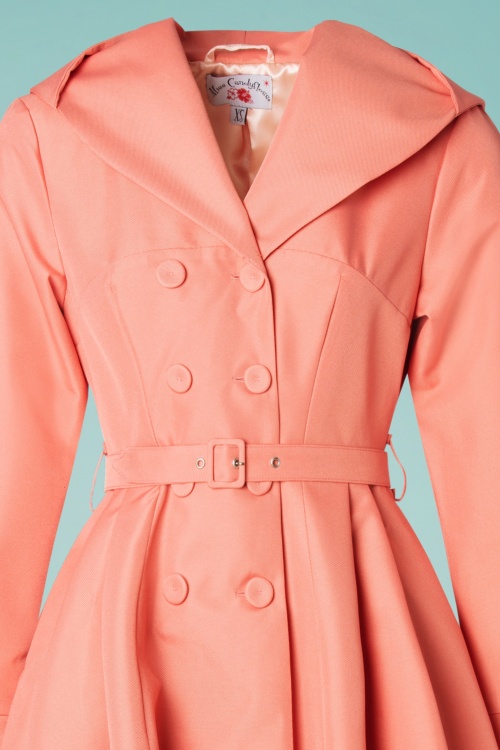 Miss Candyfloss - Cleobella Swing Trench Coat Années 50 en Corail 4