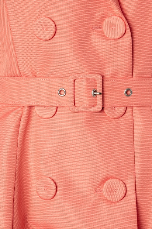 Miss Candyfloss - Cleobella Swing Trench Coat Années 50 en Corail 5