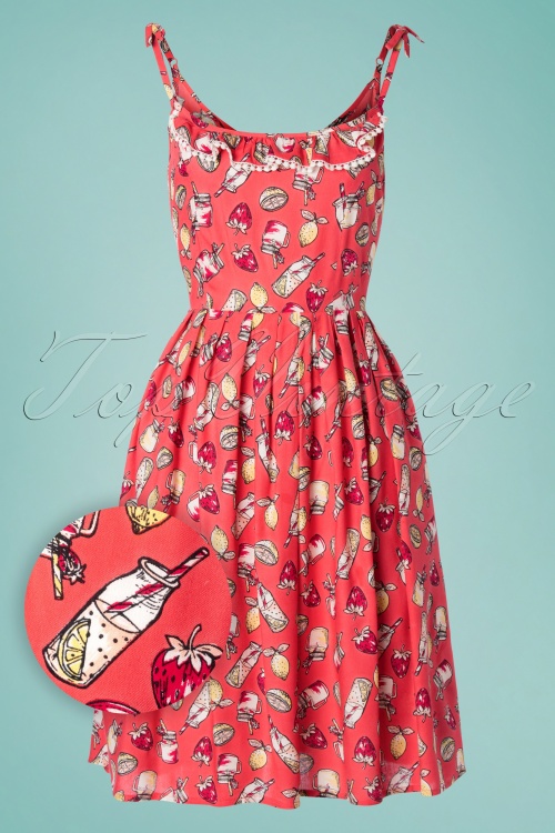 Bunny - 50s Gin Fizz Dress in Coral Pink 2