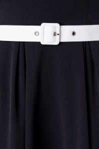 Miss Candyfloss - Merryweather Swing-Kleid in Navy und Weiß 4