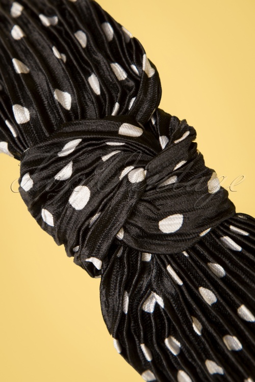 Banned Retro - Wanita Polka Dot Hairband Années 50 en Noir 2