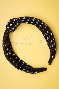 Banned Retro - Wanita Polka Dot-haarband in zwart 3