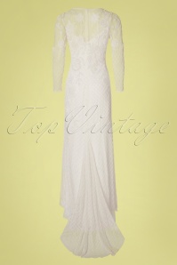 GatsbyLady - Polly Sequin Maxi Dress Années 20 en Blanc 3