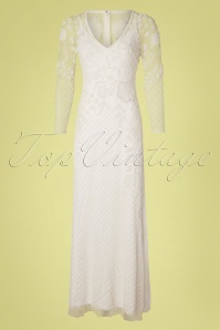 GatsbyLady - Polly Sequin Maxi Dress Années 20 en Blanc 2