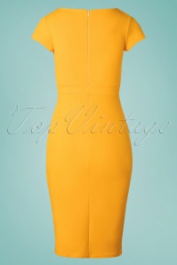 Vintage Chic for Topvintage - Crystal Pencil Dress Années 50 en Jaune Miel 4