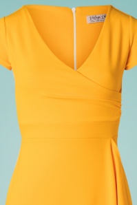 Vintage Chic for Topvintage - 50s Crystal Pencil Dress in Honey Yellow 3