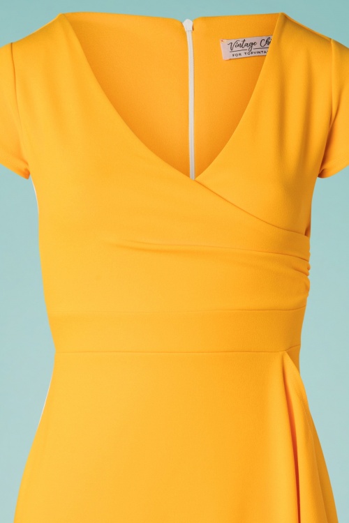 Vintage Chic for Topvintage - 50s Crystal Pencil Dress in Honey Yellow 3